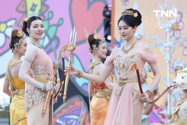 รูป-หลิง-ออม สวมบทเป็นนางรากษสเทวี นางสงกรานต์ประจำปี 2569 ในชุดไทยประยุกต์ร่วมฉลองวันปีใหม่ไทย-11