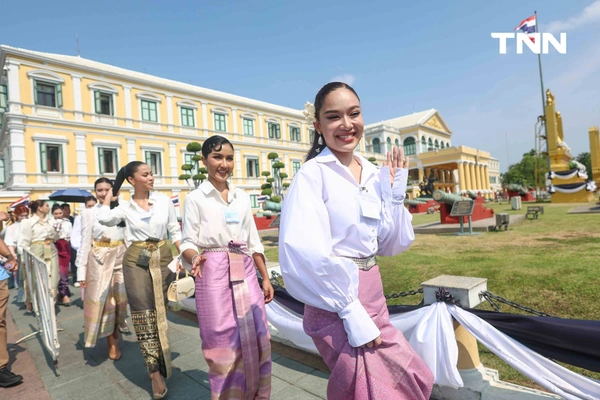 รูป-งดงามในชุดผ้าไทย สาวงาม Miss World Thailand 2026 สักการะศาลหลักเมืองพร้อมร่วมงาน 244 ปี กรุงรัตนโกสินทร์ -6