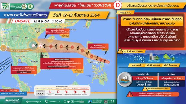  เปิดรายชื่อจังหวัดทั่วไทย รับอิทธิพล ‘พายุโกนเซิน’ ระวังน้ำหลาก-ดินถล่ม