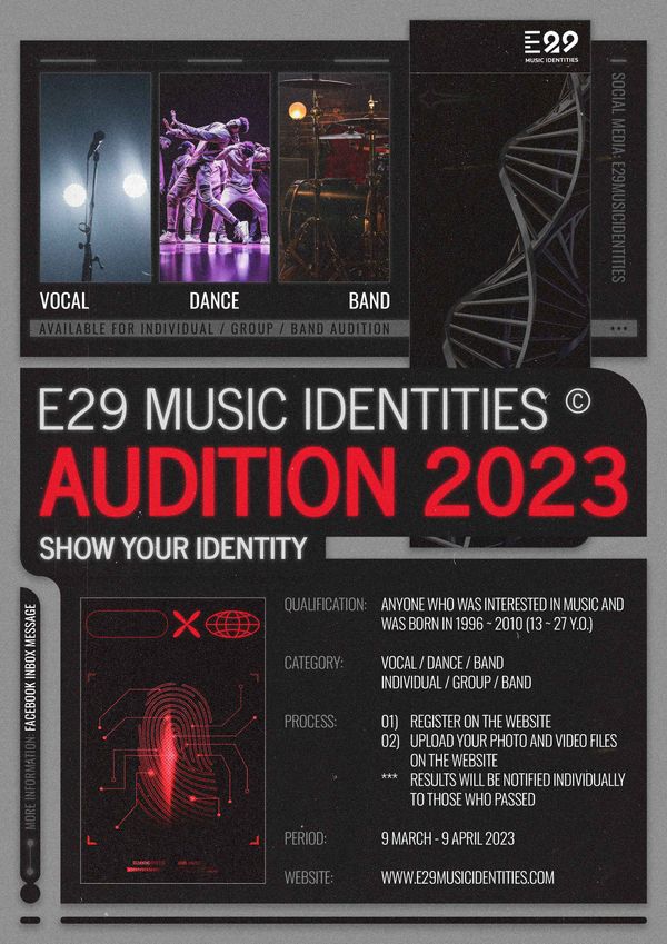 “E29 MUSIC IDENTITIES” เตรียมปั้นศิลปินเสริมทัพค่ายเพลง เปิดออดิชันพร้อมกันทั่วประเทศ!!