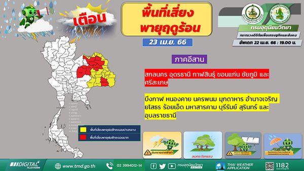 พายุฤดูร้อน ถล่มไทย 23-26 เมษายน กระทบจังหวัดไหนบ้าง เช็กเลยที่นี่!