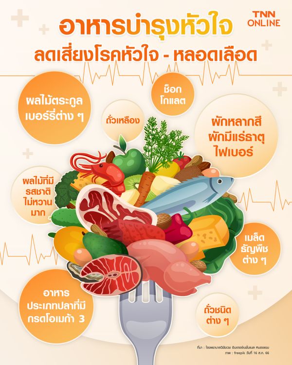อาหาร บำรุงหัวใจ ให้แข็งแรง ลดเสี่ยงโรคหัวใจและหลอดเลือด 