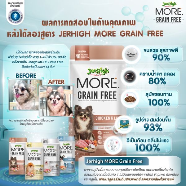ครั้งแรก!! Jerhigh เปิดตัวอาหารสุนัขเม็ดกรอบ สูตร Grain-Free