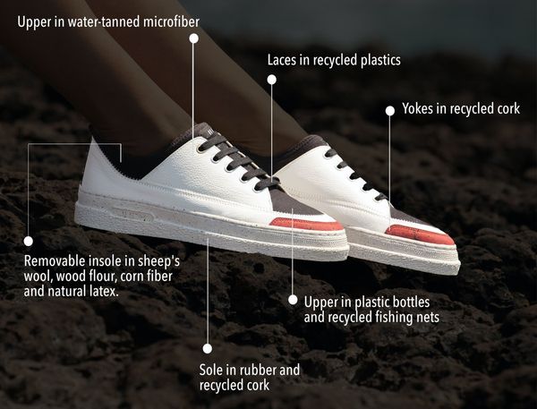 รองเท้าผ้าใบ Element 0  ทำจากขวดพลาสติกและอวนดักปลา
