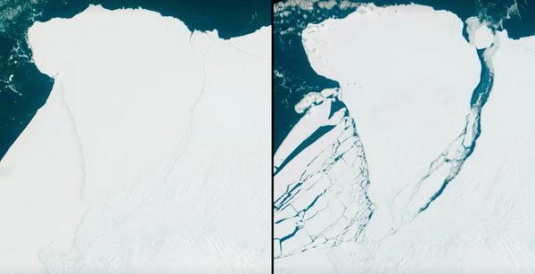 เปิดภาพดาวเทียมนาทีภูเขาน้ำแข็งใหญ่เท่า “ลอนดอน” หักจากหิ้ง