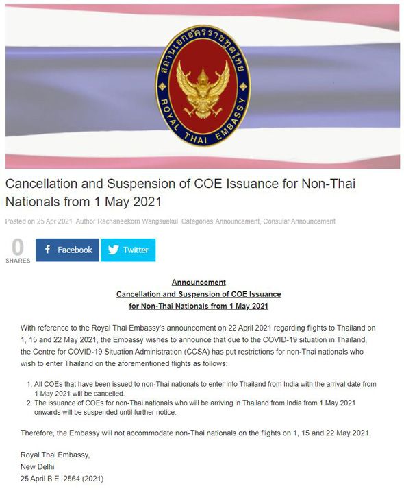 สถานทูต ยกเลิก-ระงับการออกหนังสือรับรองต่างชาติ จากอินเดียเข้าไทย
