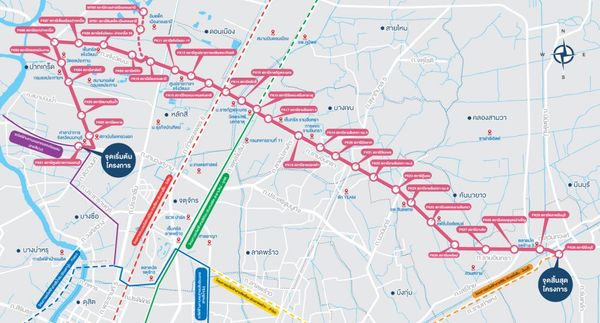 รถไฟฟ้าสายสีชมพู เช็กเส้นทาง 30 สถานี แต่ละสถานีตั้งอยู่ตรงไหนบ้าง