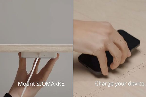 IKEA เปิดตัว SJÖMÄRKE เครื่องเปลี่ยนโต๊ะให้เป็นที่ชาร์จไร้สาย !?