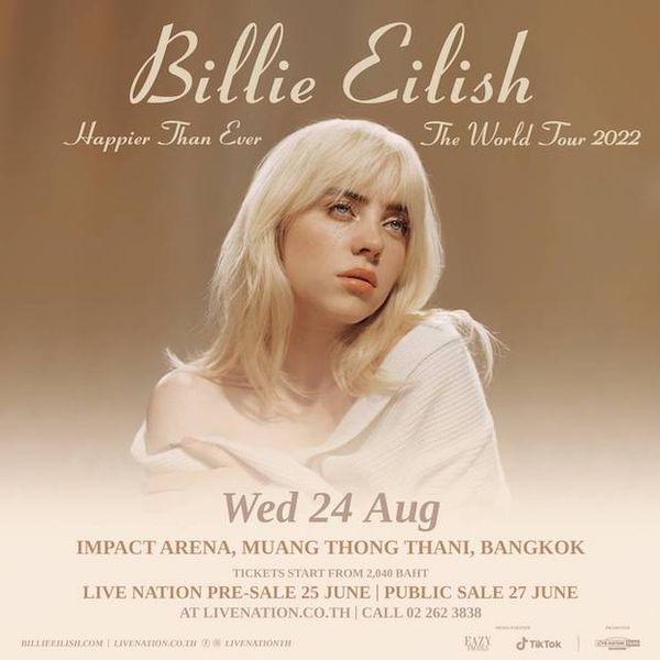 ‘Billie Eilish’ มาแล้ววว!! 'บิลลี ไอลิช' ยืนยันลัดฟ้าเปิดโชว์ครั้งแรกในไทย 24 ส.ค.นี้