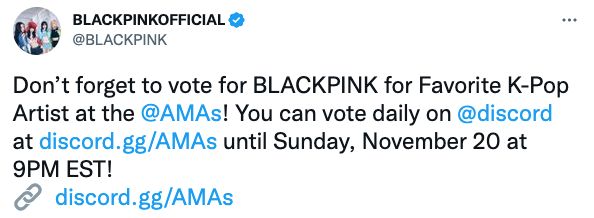 อย่าลืมโหวตให้หนู!! 'ลิซ่า' และ BLACKPINK ลุ้นรางวัล AMAs & NRJ Music Awards