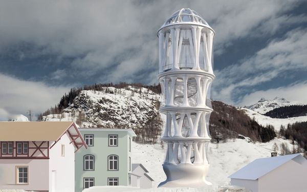 “เครื่องพิมพ์ 3 มิติ” สร้างหอคอยสีขาว Tor Alva ในเทือกเขาของสวิตเซอร์แลนด์ 