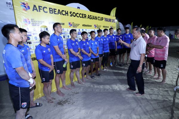 ฟุตบอลชายหาดไทยลงซ้อมครั้งสุดท้ายก่อนเล่นนัดเปิดสนามชนซาอุฯ ศึกชิงแชมป์โลก 2023