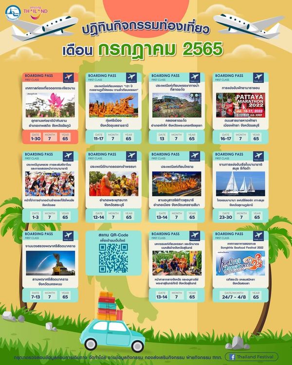 วันหยุดเดือนกรกฎาคม 2565 แจกปฏิทินท่องเที่ยวทั่วไทยช่วงหยุดยาว