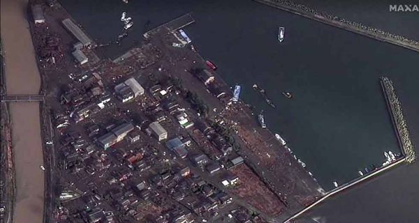เปิดภาพถ่ายดาวเทียม ความเสียหายญี่ปุ่นแผ่นดินไหวรุนแรง อาคารบ้านเรือนถูกทำลายยับเยิน