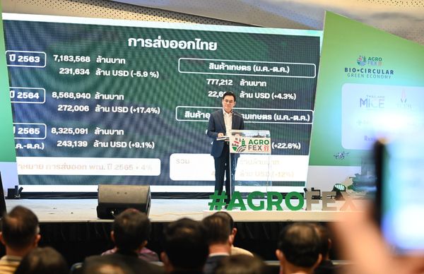 จุรินทร์เปิดงาน  Agro-FEX2022 ย้ำสินค้าเกษตรไทยยังโดดเด่นบนตลาดโลก