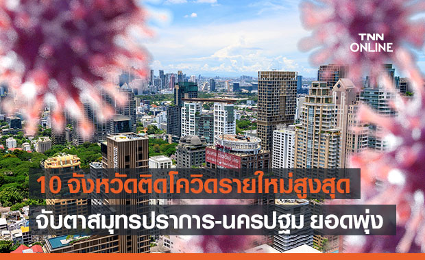 10 จังหวัดติดเชื้อโควิดรายใหม่สูงสุด จับตา "สมุทรปราการ-นครปฐม" ยอดพุ่ง