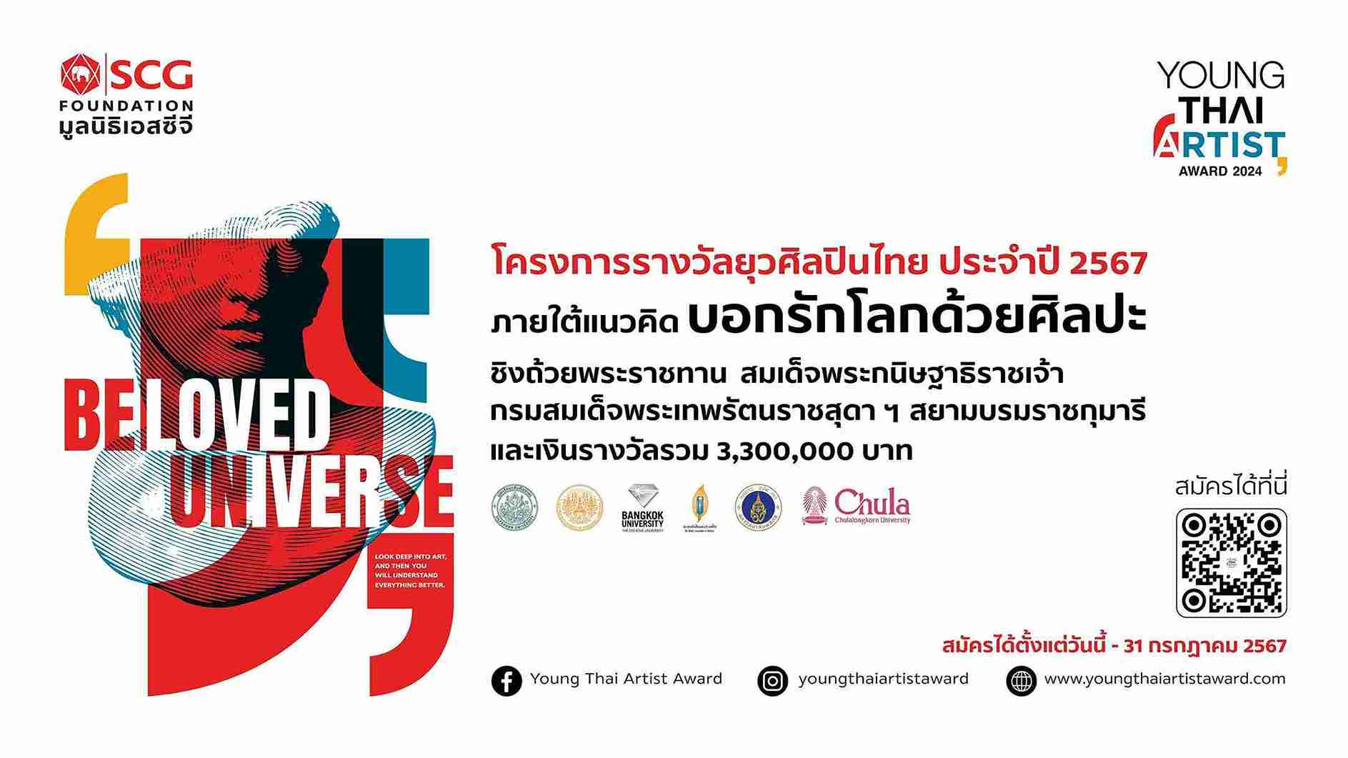 มูลนิธิเอสซีจีชวนเยาวชนไทยหัวใจศิลป์ มาปลดปล่อยพลังสร้างสรรค์งานศิลปะ ชิงรางวัลยุวศิลปินไทย 2567