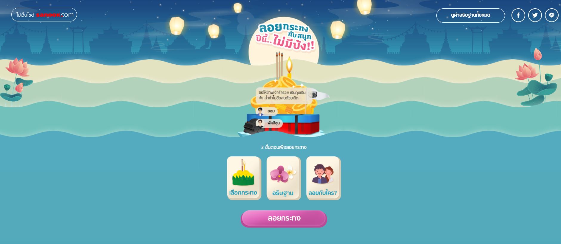 เปิดพิกัด ลอยกระทงออนไลน์ 