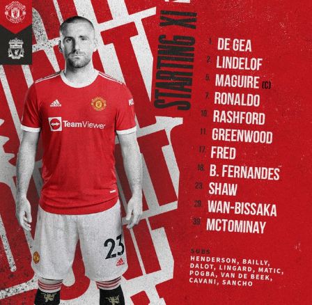 11 รายชื่อตัวจริง : แมนเชสเตอร์ ยูไนเต็ด พบ ลิเวอร์พูล
