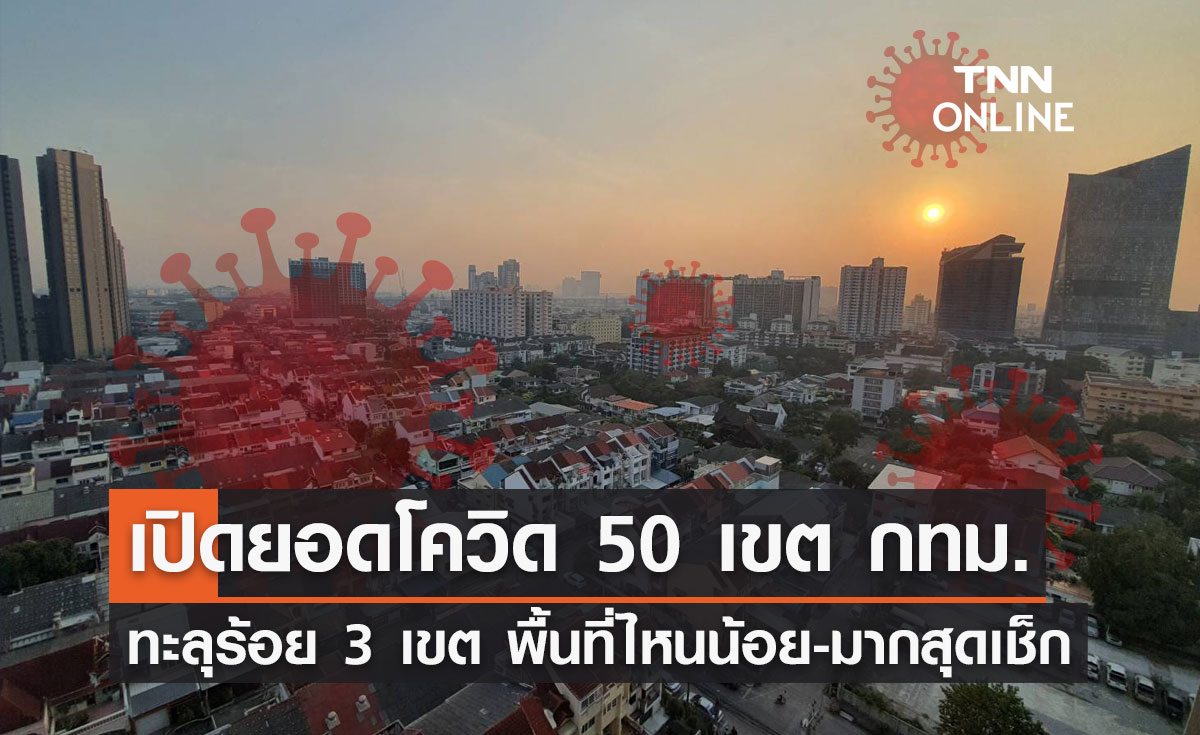 โควิด กทม.วันนี้ทะลุร้อย 3 เขต พื้นที่ไหนน้อยสุด-มากสุดเช็กที่นี่!