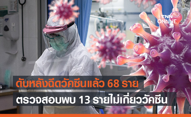 สธ.พบผู้เสียชีวิตหลังฉีดวัคซีนโควิด 68 ราย 13 ราย ไม่เกี่ยววัคซีน ที่เหลือรอสอบสวนโรค