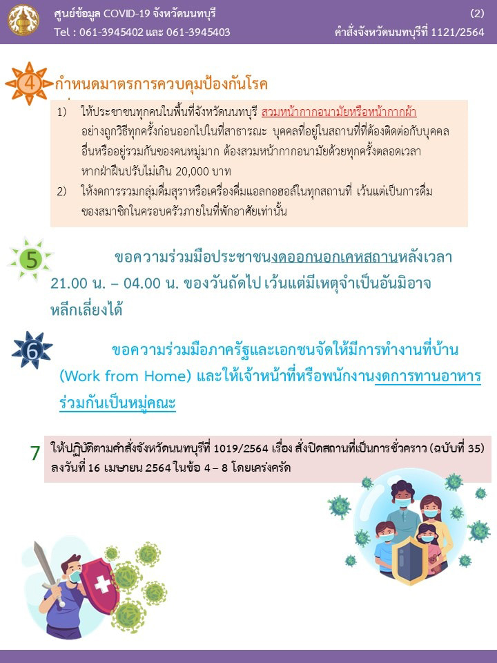 ผู้ว่าฯนนท์ สั่งปิดสถานที่ ขอความร่วมมืองดออกจากบ้าน 3 ทุ่ม - ตี 4