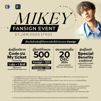 ครั้งแรกของ “ไมกี้ ปณิธาน” เปิดตัว Photo Book “MIKEY One Fine Day” ครั้งแรกของ “ไมกี้ ปณิธาน” เปิดตัว Photo Book “MIKEY One Fine Day”