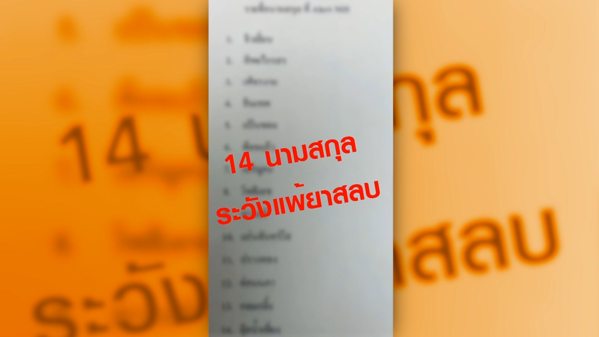 14 นามสกุล ต้องระวัง แพ้ยาสลบเสียชีวิต ? 14 นามสกุล ต้องระวัง แพ้ยาสลบเสียชีวิต ?