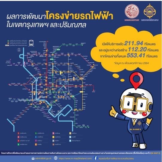 กรมรางฯ พัฒนา M-MAP ระยะที่ 2 รองรับการเดินทางเชื่อมต่อโครงข่ายรถไฟฟ้าเมืองกรุง