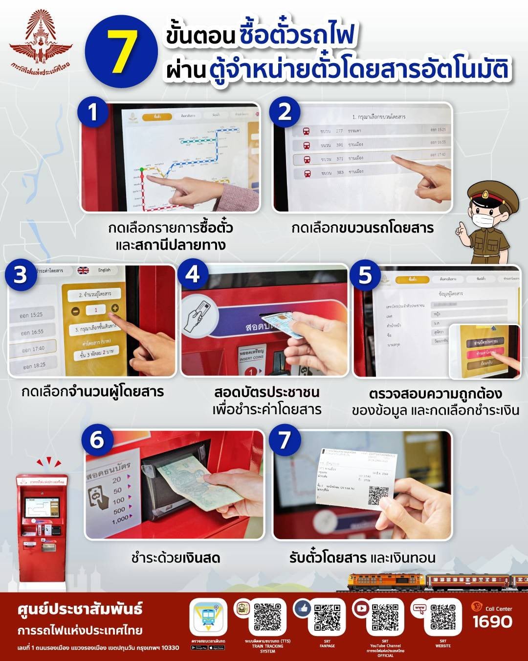 เริ่มแล้ววันนี้ เปิดให้บริการตู้จำหน่ายตั๋วโดยสารรถไฟอัตโนมัติ เริ่มแล้ววันนี้ เปิดให้บริการตู้จำหน่ายตั๋วโดยสารรถไฟอัตโนมัติ