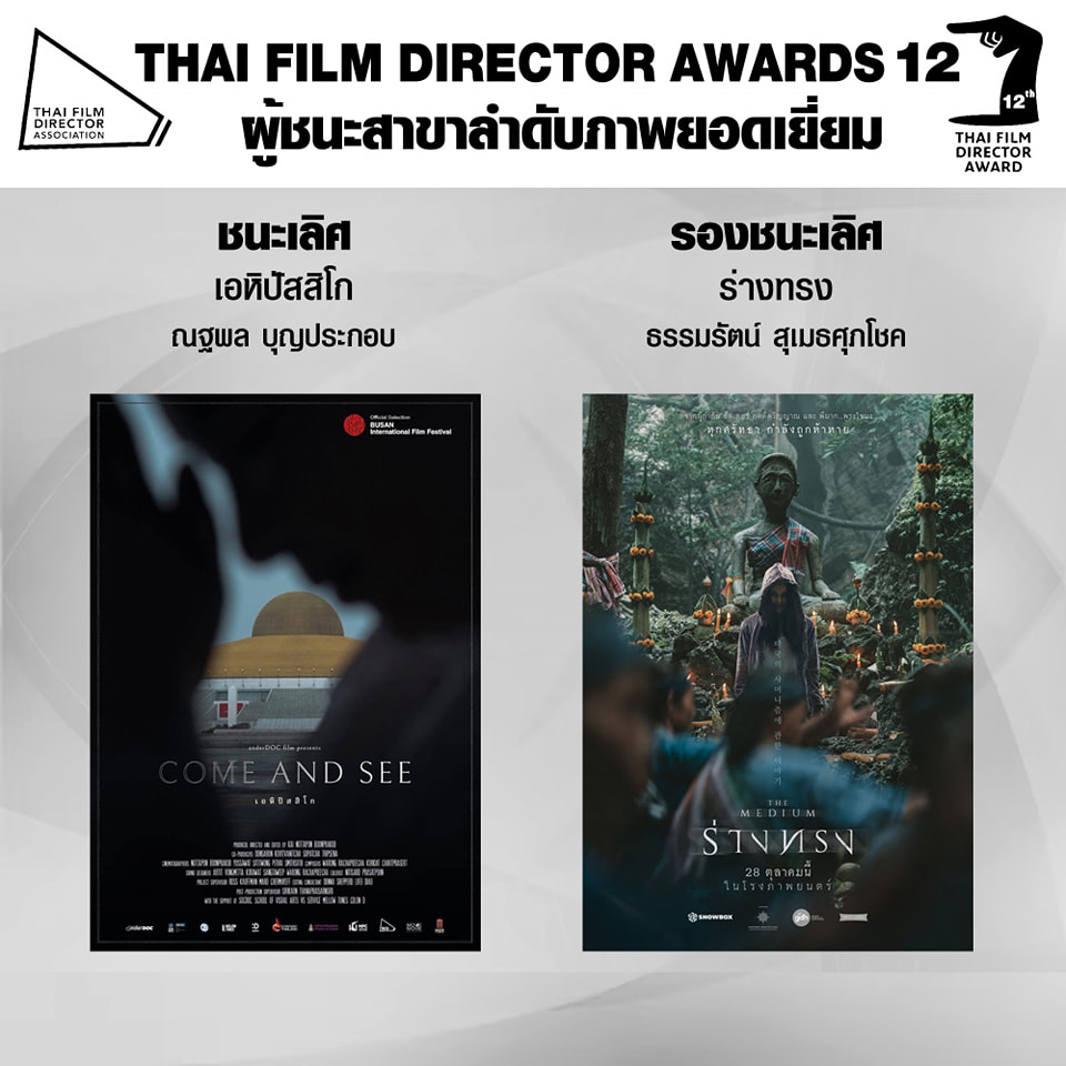 สรุปผลรางวัลงาน สมาคมผู้กำกับภาพยนตร์ไทย ครั้งที่ 12 ร่างทรง คว้ารางวัลภาพยนตร์ยอดเยี่ยม สรุปผลรางวัลงาน สมาคมผู้กำกับภาพยนตร์ไทย ครั้งที่ 12 ร่างทรง คว้ารางวัลภาพยนตร์ยอดเยี่ยม