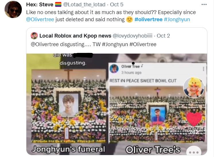 นักร้องอเมริกัน โอลิเวอร์ ทรี ถูกสับเละ! หลังนำรูปงานศพ จงฮยอน SHINee มาตัดต่อโปรโมททัวร์ตัวเอง นักร้องอเมริกัน โอลิเวอร์ ทรี ถูกสับเละ! หลังนำรูปงานศพ จงฮยอน SHINee มาตัดต่อโปรโมททัวร์ตัวเอง