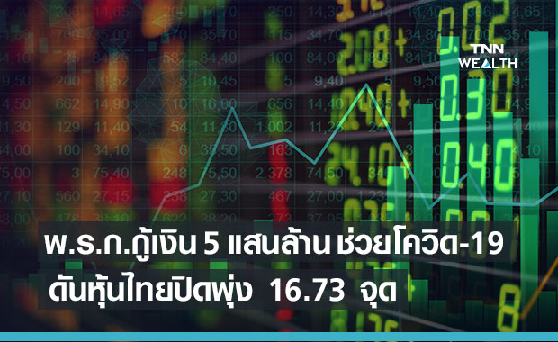  พ.ร.ก.กู้เงิน 5 แสนลบ. ดันหุ้นไทยปิดพุ่ง 16.73 จุด 