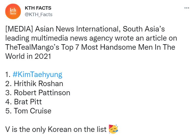 V BTS ได้รับโหวตให้เป็นผู้ชนะในโพล ผู้ชายที่หล่อที่สุดในโลก จากสื่อต่างประเทศ 2 สำนักซ้อน