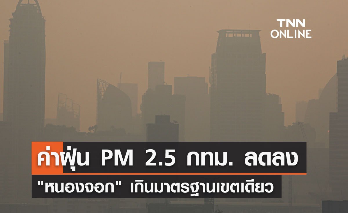 ค่าฝุ่น PM 2.5 กทม. ลดลง "หนองจอก" เกินมาตรฐานเขตเดียว