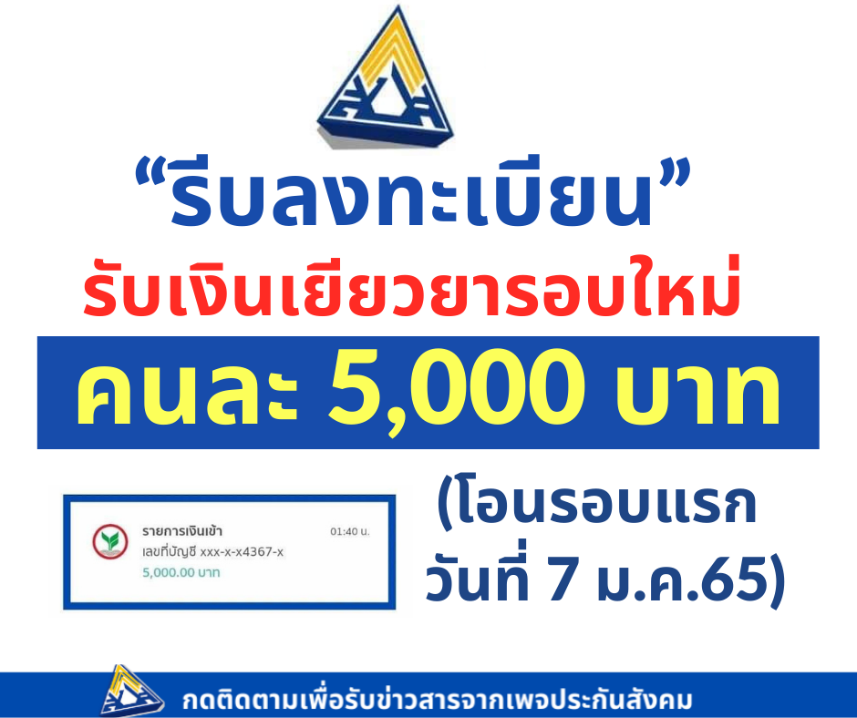 ยังทัน! ลงทะเบียนเยียวยาคนกลางคืน รับ 5,000 บาท โอนอีก 7 ม.ค. ตรวจสอบที่นี่ www.sso.go.th