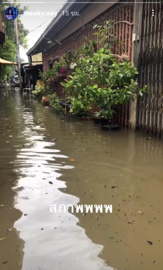 มิว ลักษณ์นารา อัปเดตน้ำท่วมบ้านล่าสุด เล่าวินาทีน้ำขึ้นสูง!