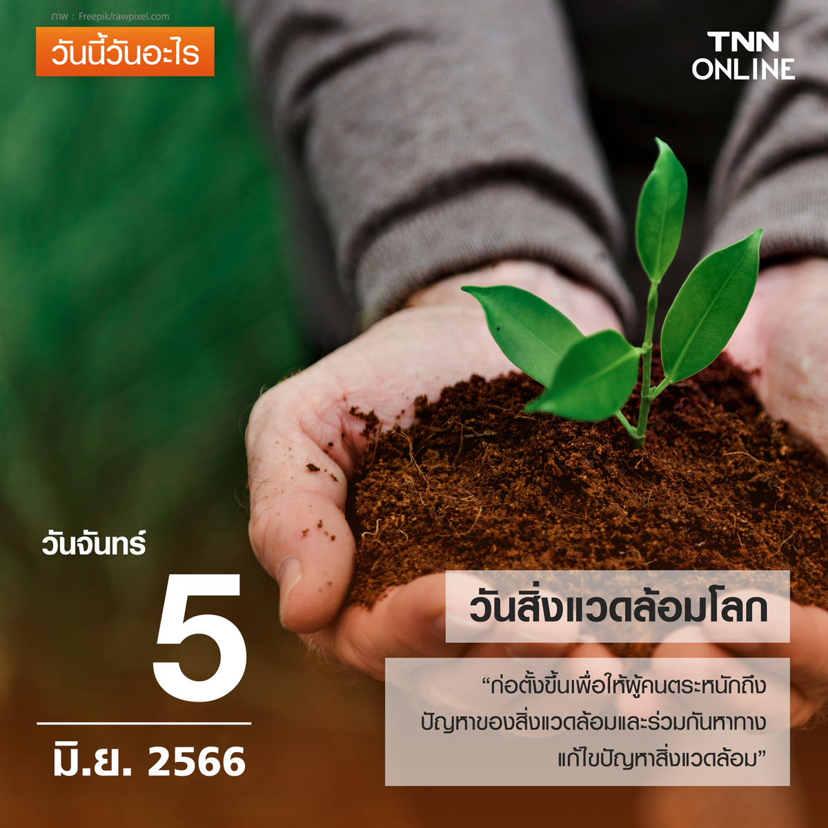 วันนี้วันอะไร วันสิ่งแวดล้อมโลก ตรงกับวันที่ 5 มิถุนายน