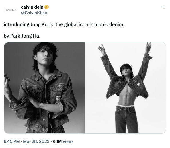 หุ้นพุ่งขานรับ!! 'จองกุก BTS' ขึ้นแท่น Global Ambassador ของ Calvin Klein หุ้นพุ่งขานรับ!! 'จองกุก BTS' ขึ้นแท่น Global Ambassador ของ Calvin Klein