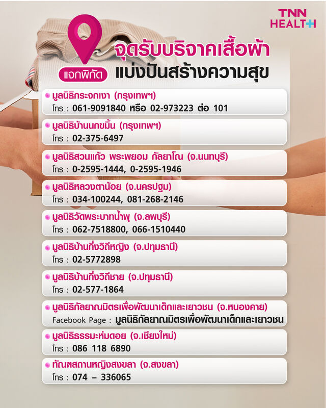 แจกพิกัดจุดรับบริจาคเสื้อผ้า แบ่งปันสร้างความสุข แจกพิกัดจุดรับบริจาคเสื้อผ้า แบ่งปันสร้างความสุข