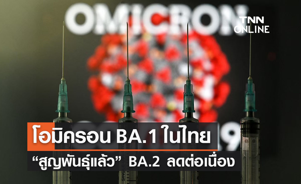 ศูนย์จีโนมฯเผยโอมิครอน BA.1 ในไทยสูญพันธุ์แล้ว BA.2 ลดลงต่อเนื่อง