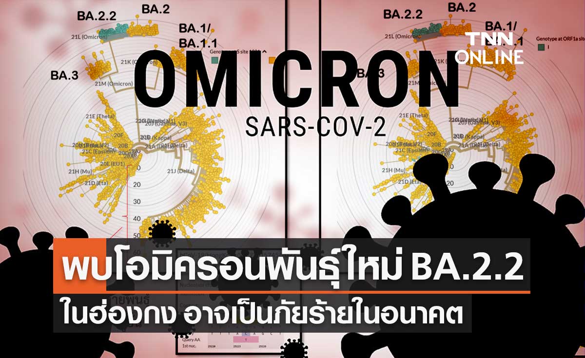 ศูนย์จีโนมฯ พบโควิดโอมิครอนสายพันธุ์ใหม่ BA.2.2 จากฮ่องกง อาจเป็นภัยร้ายในอนาคต