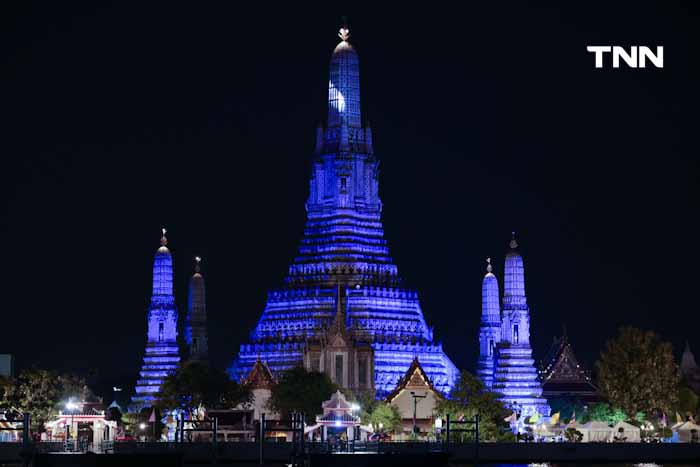 เนรมิตพระปรางค์วัดอรุณฯ เป็นสีฟ้า ระลึกถึงวันเด็กสากล ย้ำจุดยืนในการสร้างสิทธิและอนาคตของเด็ก