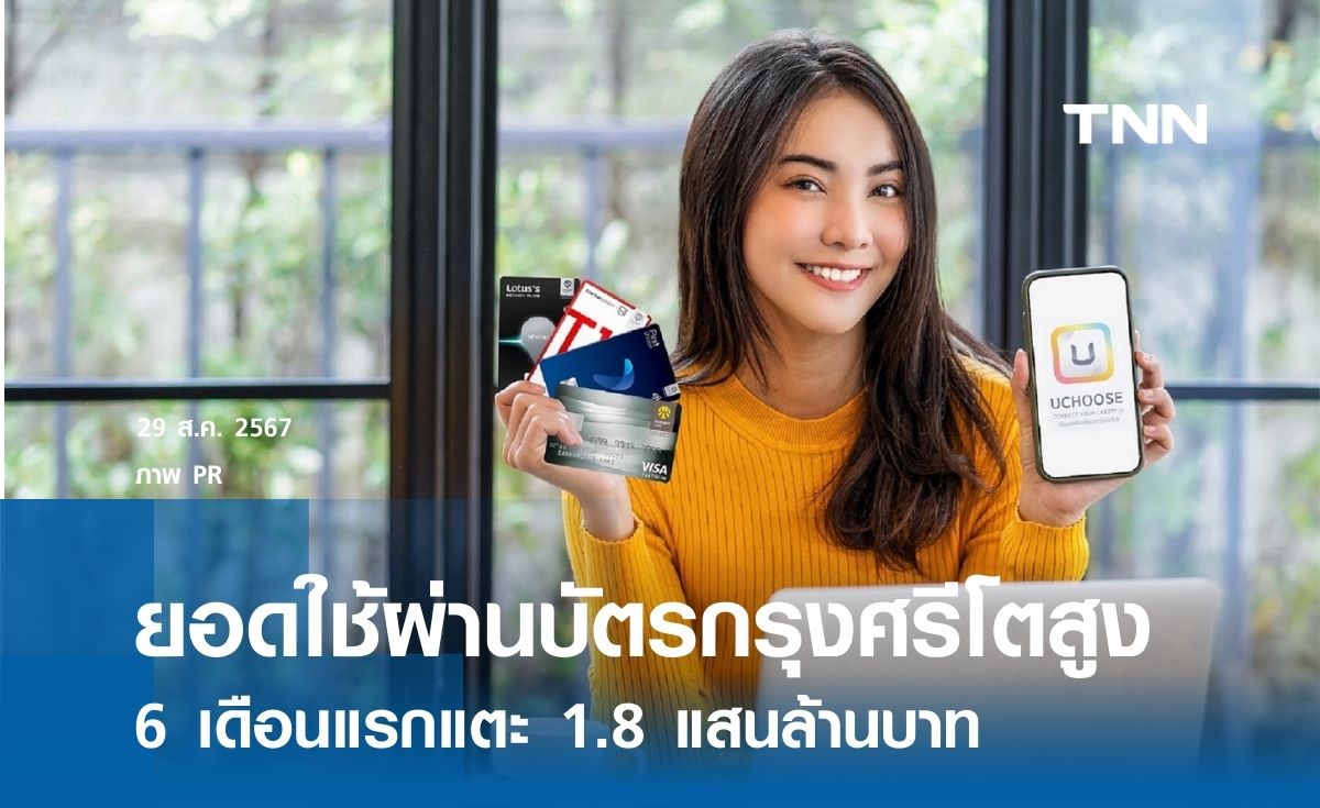 ยอดใช้จ่ายผ่านบัตรกรุงศรีโตสูง 6 เดือนแรกแตะ 1.8 แสนล้านบาท