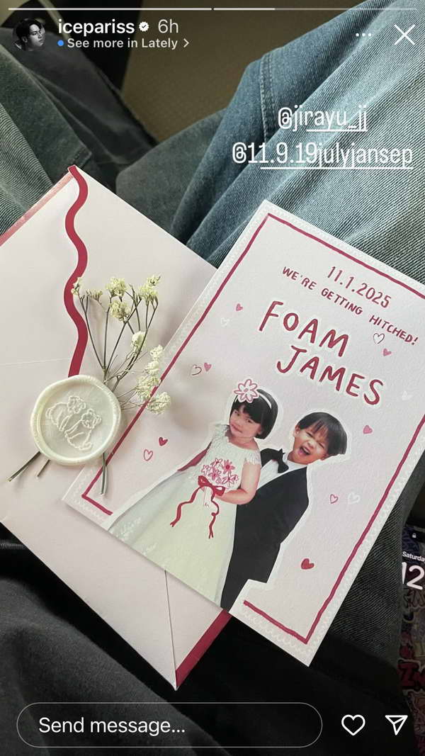 น่ารักมาก! เจมส์ จิรายุ - โฟม เบญจมาศ เนรมิตงานฉลองสมรสสุดอบอุ่น น่ารักมาก! เจมส์ จิรายุ - โฟม เบญจมาศ เนรมิตงานฉลองสมรสสุดอบอุ่น