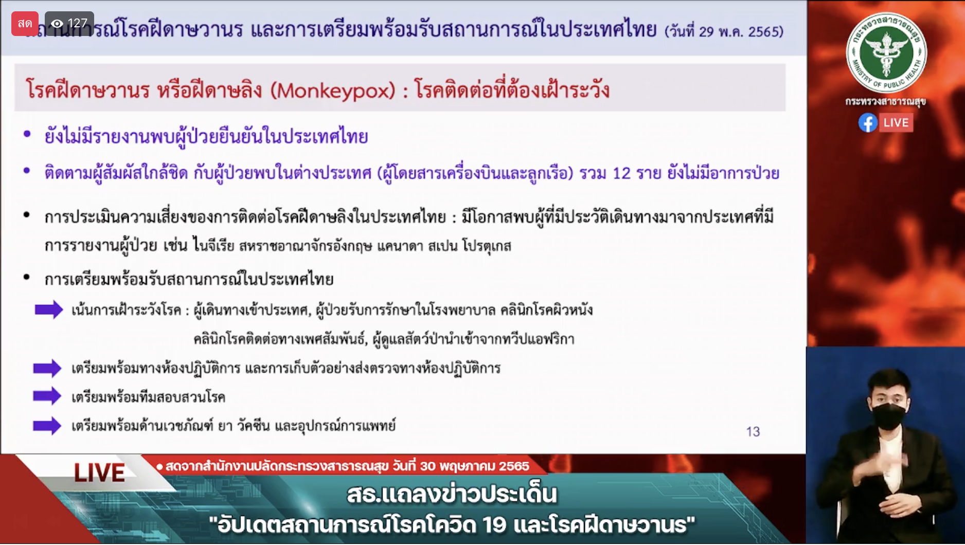 ยืนยันไทยยังไม่พบผู้ป่วยโรคฝีดาษลิง ติดตาม 12 รายใกล้ชิดผู้ป่วยระหว่าเดินทาง ยังปลอดภัย ยืนยันไทยยังไม่พบผู้ป่วยโรคฝีดาษลิง ติดตาม 12 รายใกล้ชิดผู้ป่วยระหว่าเดินทาง ยังปลอดภัย