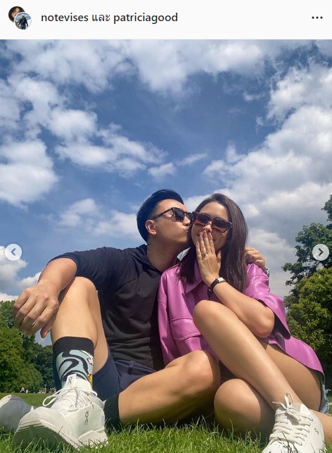 ขอแต่งงานแล้ว! โน๊ต-แพทริเซีย อวดความหวานโชว์แหวนเพชรเม็ดโต