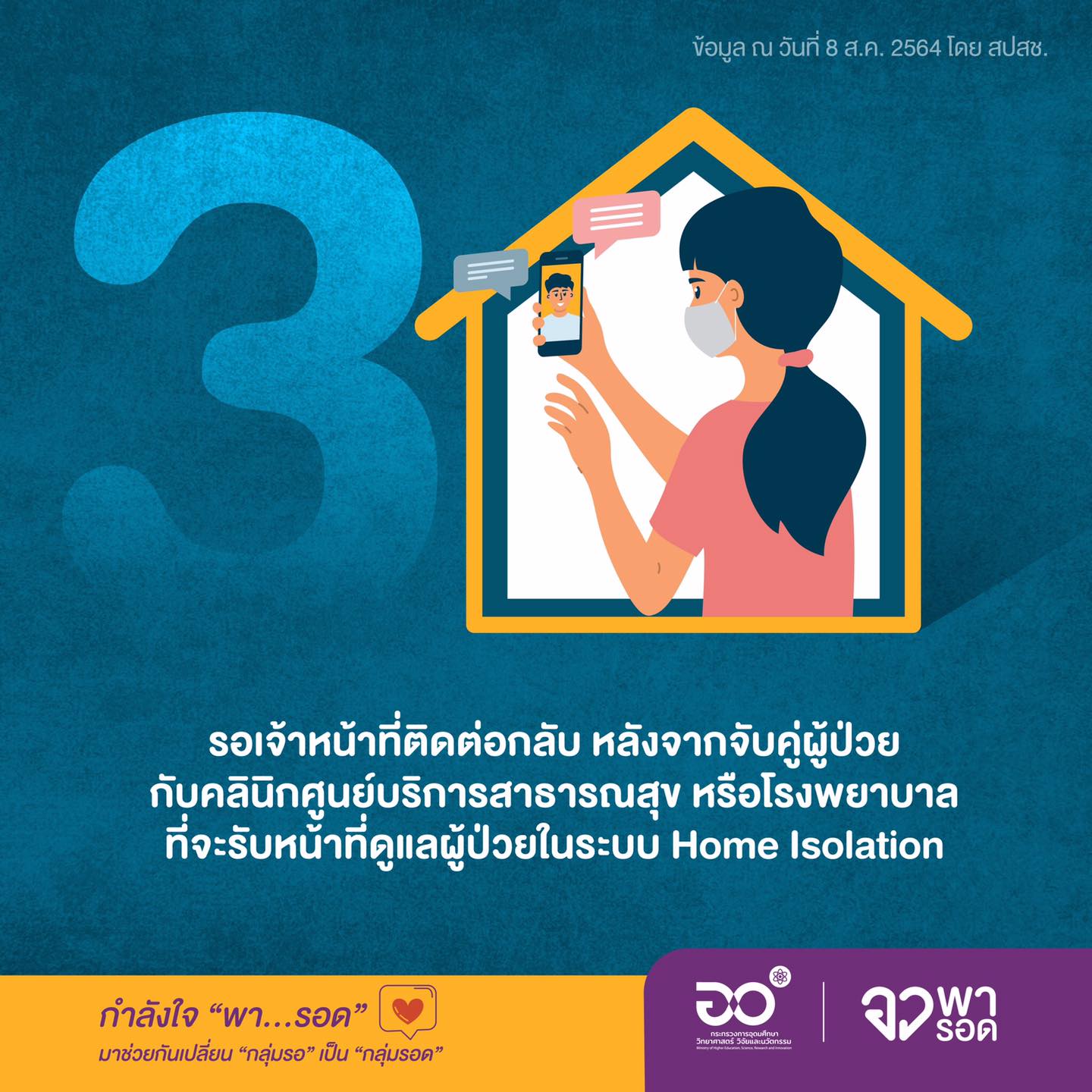 เปิด 4 ขั้นตอน “HOME Isolation” เข้าสู่ระบบการรักษาตัวที่บ้าน ส่งยา-พร้อมอาหาร 3 มื้อ เปิด 4 ขั้นตอน “HOME Isolation” เข้าสู่ระบบการรักษาตัวที่บ้าน ส่งยา-พร้อมอาหาร 3 มื้อ