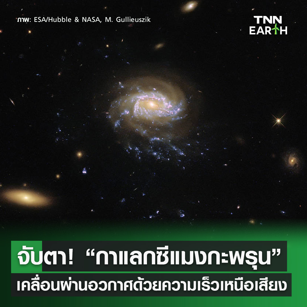 จับตา “กาแลกซีแมงกะพรุน” เคลื่อนผ่านอวกาศด้วยความเร็วเหนือเสียง จับตา “กาแลกซีแมงกะพรุน” เคลื่อนผ่านอวกาศด้วยความเร็วเหนือเสียง