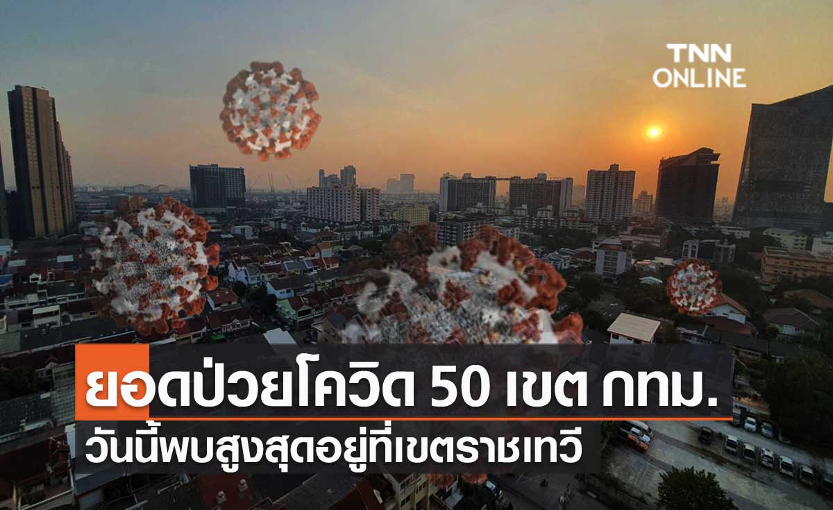 กทม.เปิดยอดติดเชื้อโควิดรายเขตทั้ง 50 เขต วันนี้ สูงสุดอยู่ที่ "เขตราชเทวี"